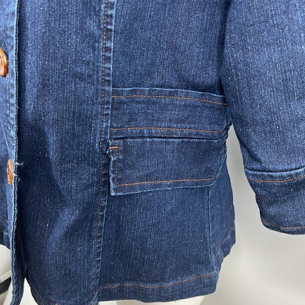 Classic Dark Blue Denim Women's Jacket - Picture 3 of 8